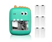 Mini Thermal Printer Multifunction Portable Sticker Maker Instant Photo Inkless Printing Support BT Connection for Smartphone with 6 Paper Rolls 57mm Compa