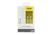 PUDNEY Stereo Audio 3.5mm to 3.5mm Cable - 50cm - White PVC