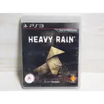 {哈帝電玩}~PS3 原版遊戲 暴雨殺機 HEAVY RAIN 英文版 外盒狀況不佳 光碟近無刮 有盒書~