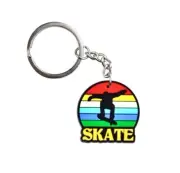Skateboard Keyring Retro Skate Key Chain Ring Skate Shoes Skater Deck Bag Clip