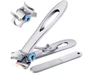 Nail Clippers For Thick Nails - Wide Jaw Opening Oversized Nail Clippers, Stainless Steel Heavy Duty Toenail Clippers For Thick Nails - Silver