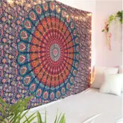 New Indian Mandala Beadspread Bohemian Wall Hanging Queen Size Cotton Tapestry
