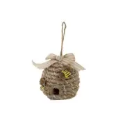 New Primitive Farmhouse HANGING HONEYBEE HIVE SKEP Woven Grapevine Decoration 5"