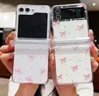 Bow Tie Phone Case For Samsung Galaxy Z Flip6 Flip5 Flip4 Flip3 Clear Hard Cover