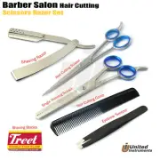 Professional Barber Hair Cutting Scissors Thinning Shear Hair Comb Shaving Razor