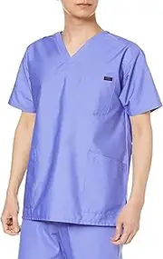PANTONE(パントン) 7000SC Scrub, Medical Lab Coat, Unisex, Color Variation, Sweat Absorbent, Quick Drying, Berry peri, M