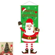 Christmas Hanging Banner Decorations Santa Claus Snowman Elk Porch Sign Door Banner Decorations for Home-Style 1