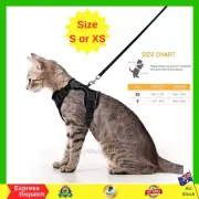 Cat Harness And Leash Set - Adjustable Soft Vest Harnesses XS Or Small, Black AU