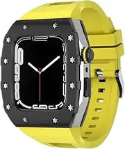 KAVJU New Luxury Modification Kit Metal Frame Bezel For Apple Watch Band Case 7 6 5 4 3 44mm 45mm Watchband Strap for iWatch 7 6 5 SE
