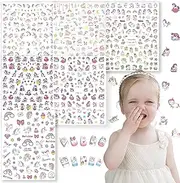 MUACHCHA 6 Sheets Unicorn Kids Nail Stickers Decals Self Adhesive 3D Design Art Nail Tips Cute Manicure Accessories Fingernail Toenails Decorations for Little Girls Children Birthday Party Gift