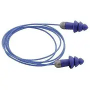 Reusable Corded Ear Plugs 50 Pairs Flanged Foam Metal Detectable NRR 27 Blue