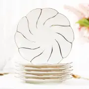 6 Pcs Porcelain Tea Saucers, 6 Inch, Luxury British Style Tea/Coffee Cup Saucers