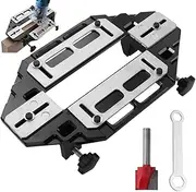 Door Hinge Template Jig Precise Woodworking Hinge Slotting Locator Lightweight Door Hole Opener Slotting Locator Aluminum Alloy Door Hinge Jig for Door Lock Installation(silver)
