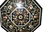 24" marble sofa side Table Top floral inlaid semi precious stones art work