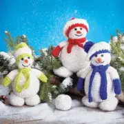 Mary Maxim Snowcap Family Crochet Pattern #97064N 8 Inch Snowman FREE US SHIP