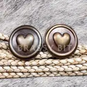 1 7/8" Custom Cast Bronze Heart Bridle Rosettes