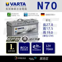 在飛比找蝦皮商城精選優惠-【VARTA N70】火速出貨⚡ 德國進口N70 EFB 7