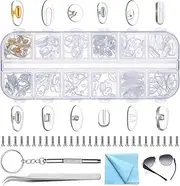 Eyeglass Nose Pads, 60 Pairs Soft Silicone Anti Slip Glasses Nose Pads, Eyeglass Repair Kit for Replace Nose Pads and Repair Glasses (12 styles)