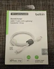 Belkin BOOSTCHARGE 5' USB-C Cable With Lightn!ng Connector & Strap For Iphone