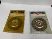 2 PCS - 6" INCH ROUND BRASS PLATED STEEL WIRE BRUSH WHEEL FOR BENCH GRINDER