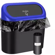 Universal Hanging Car Trash Bin or Organizer w/ Auto Close Lid + 1 Roll of Bags