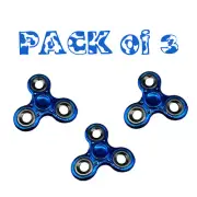 Perfect Metallic Blue trendy Fidget Spinner stress Relieve Anxiety Pack of 3
