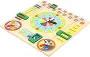 SHOWERORO 1 Set Calendar Clock for Learning for Year Olds Color Recognition Promotes Hand Eye Coordination Safe Durable Wooden Educational
