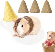 Small Animal Bed - Cooling Mat Ceramic Hamster Bed,Cone Sleeping Pad with Teething Sticks, Pet Supplies Ferret Cage Accessories for Chinchilla Squirrel Small Animals