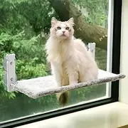 pettycare Cat Window Perch Cordless Cat Hammock with 4 Strong Suction Cups Foldable Cat Bed for Indoor Solid Metal Frame and Soft Reversible Two Fabrics Cover Hold Up to 40lbs Medium