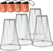 4 Pack Mosquito Net Mesh Face Neck Fly Netting Hood from Bugs Gnats No See Net with Carry Bags for Outdoor