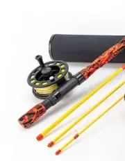 ECHO GECKO TROUT KIT 7'9" 4/5 WT KIDS' 4 PIECE FLY ROD, REEL, LINE, LEADER +CASE