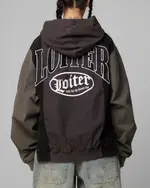 [LOITER] Loiter Splinter Hoodie Black/charcoal - Size XL XL Black/Charcoal