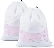 OTraki Mesh Laundry Bags Drawstring Organizer Washing Bags for Washing Machine Fine Net Wash Bag for Travel, Delicates, Toy Storage, College Dorm and Apartment Dwellers 20 x 24 inch 2 Pack