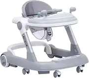 Stroller and Walker Combination | Anti-Rollover Activity Walker | Three-in-1 Baby Foot Stroller | Stationary Walker | Walking Guide and Stroller | Compact and Easy to Store for Travel & Saving Space