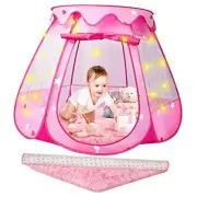 Princess Castle Girls Play Tent with Rug Pop Up Play Tent with pink rug/lights