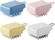 BEBEMOKO 4Pcs Silicone Hair Scalp Massager Brush Ergonomic Shampoo Scrubber for Deep Cleaning and Relaxing Massage for Daily Use Shower Bath