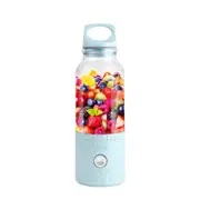 500ml Portable Blender Orange Juicer Cup Smoothie Blender USB Juicer Cup Fruit Mixing Machine with 2000mAh Rechargeable Batterie Smoke blue