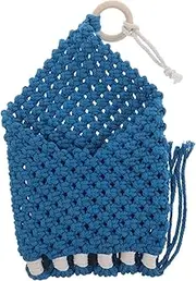 Amosfun Macrame Wall Hanging Storage Net Handwoven Decorative Holder for Living and Nursery Space Saving Organizer for Books Vegetables and Fruits Boho Aesthetic Decor