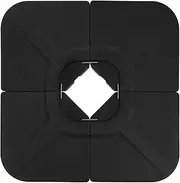 JEAREY 230lb 4-Pieces Heavy-Duty Umbrella Large Base Stand Cantilever Offset Patio Umbrella Stand Square Large Base Plate with Locking Black for Water or Sand (Black)