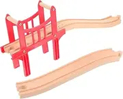 The Train Track Accessories Sturdy Wooden Train Track Pieces for Boys and Girls