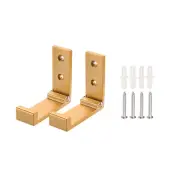2pcs Aluminum Alloy Folding Coat Hooks for Keys (Gold, Square Head, 76mm Long)