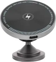 EXQUIMEUBLE Magnetic Wireless Charging Pad Phone Holder for Car Fast Charging Station for Center Console Mount Viewing for Navigation Compatibility for Windshield Dashboard