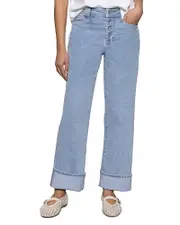 Sanctuary Luna Mid Rise Wide Leg Jeans in Blue Moonlight