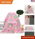 Glow in the Dark Frog Blanket - Cute Micro Fleece Throw for Kids & Adults