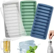 3 PCS Ice Cube Tray, Long Ice Stick Tray Silicone with Lid, Rectangular