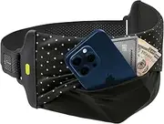 BONE Run Tie Belt Pocket for Waist, Zipperless Skin-Friendly Adjustable for Running, Jogging, Gym, Sports Fitness, Travel, Compatible with 4-7.2 Inch Mobile Phone 66-92cm (L)