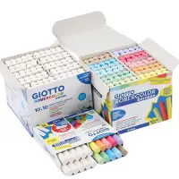 在飛比找蝦皮購物優惠-Giotto奇多白色彩色100支裝進口粉畫筆塗鴉畫筆無塵粉筆