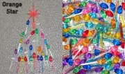 50 Ceramic Christmas Tree Small Mini Twist Light Bulbs +Orange Snowflake Star