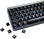 YMDK Contour Line Black Keycaps Full Set 97 Keys Side-lit Shine Through Custom Keycap Cherry Profile PBT+PC Double Shot for MX Mechanical Keyboard