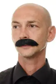 WIG ME UP Bart Out Real Hair Moustache Cowboy Black MU12-1B